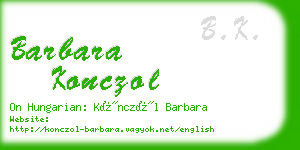 barbara konczol business card